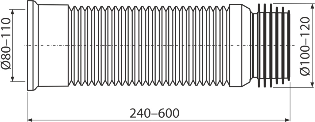 Гофра для унитаза AlcaPlast A97 280/550 мм-image-1