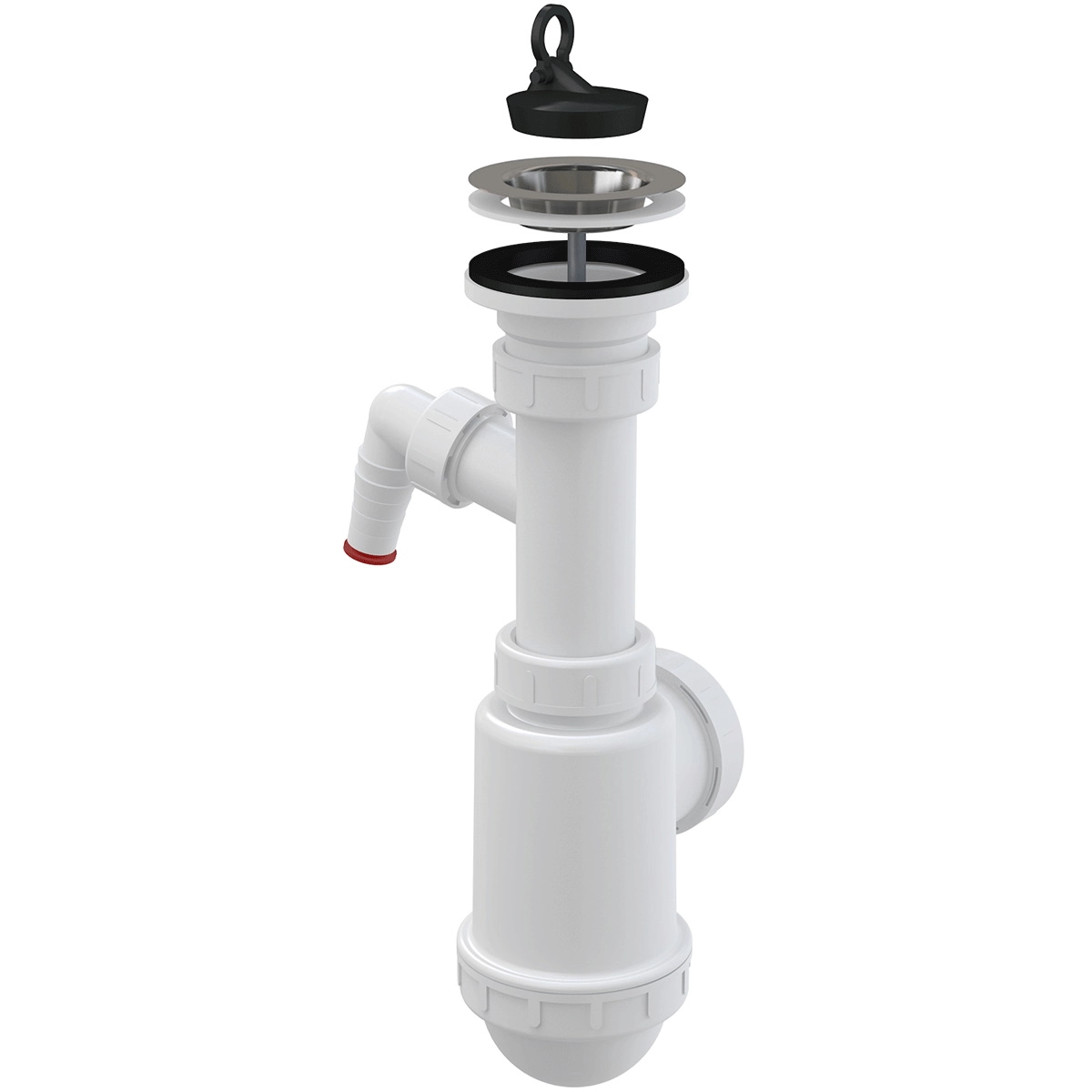 Сифон в/м ALCAPLAST A441P 1 1/2"х50/40 с/отв нерж.реш 70мм