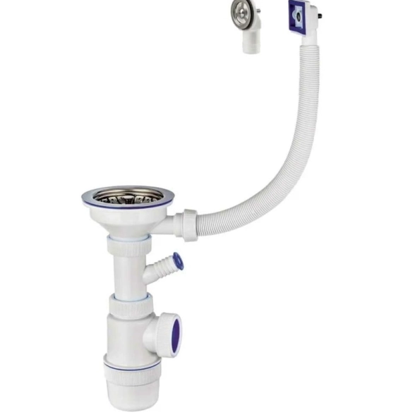 Сифон Элит 3 1/2х40мм нерж.чаша D140мм отв+перелив 30987089