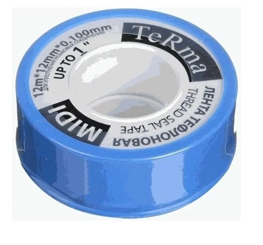 Фум лента газ TERMA GAS1" 12(10)м*12мм*0.1мм