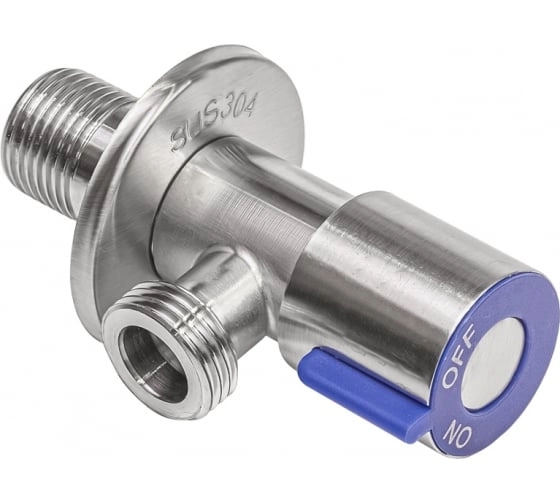 Кран угловой 1/2"-3/4" нр/нр нерж.ст AISI304
