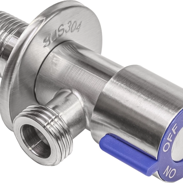 Кран угловой 1/2"-1/2" нр/нр нерж.ст AISI304