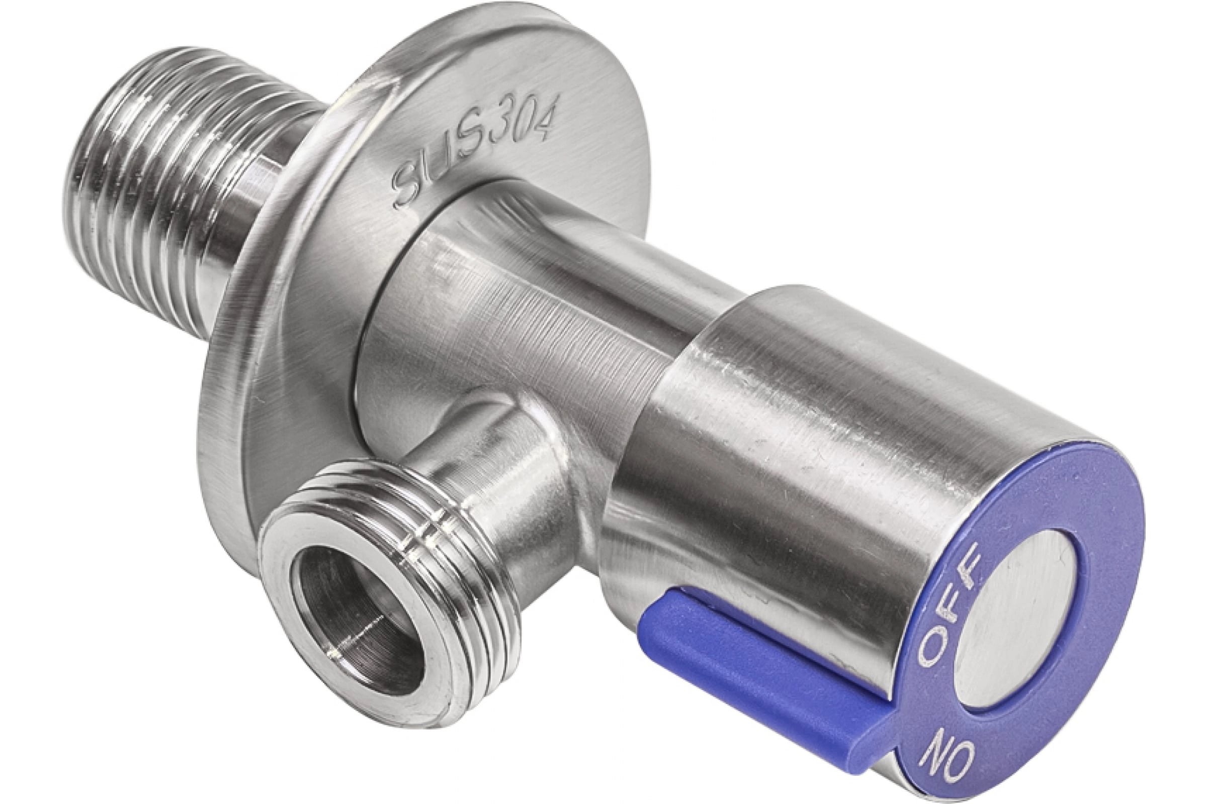 Кран угловой 1/2"-1/2" нр/нр нерж.ст AISI304