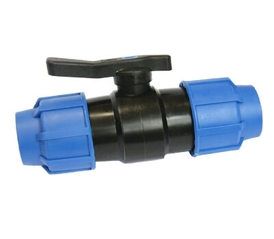 Кран шар. ПНД 25х25 зажимной PN16