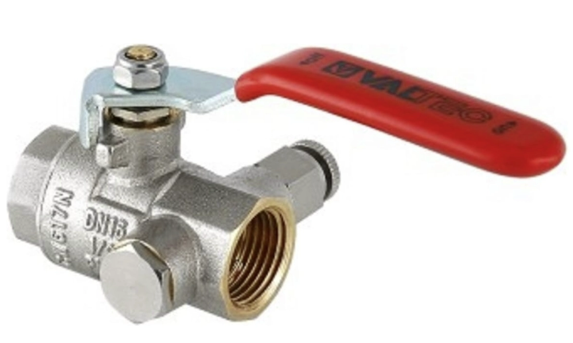 Кран вода VALTEC 1/2" г/г дренаж.+воздухоотв. VT.245.N.04