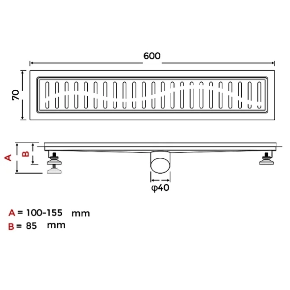 Трап-лоток GAPPO G86007-3 нерж 70*600мм гориз.вып-image-1