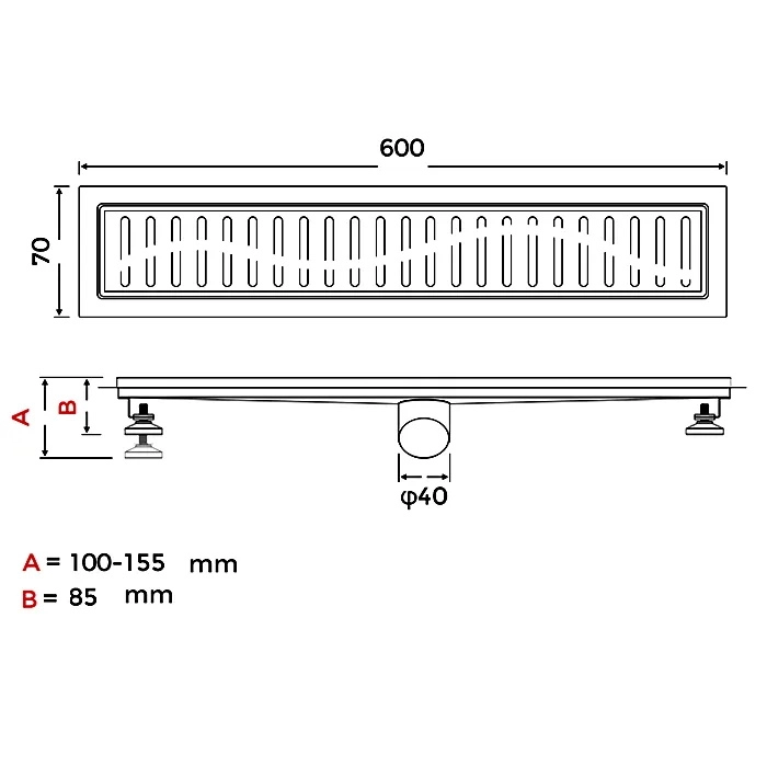 Трап-лоток GAPPO G86007-3 нерж 70*600мм гориз.вып-image-1