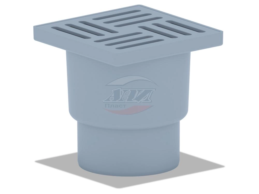 Трап Ани пласт 110 вертикальный 150x150 TQ1210 сухой затвор, нерегулируемый, решетка пластиковая