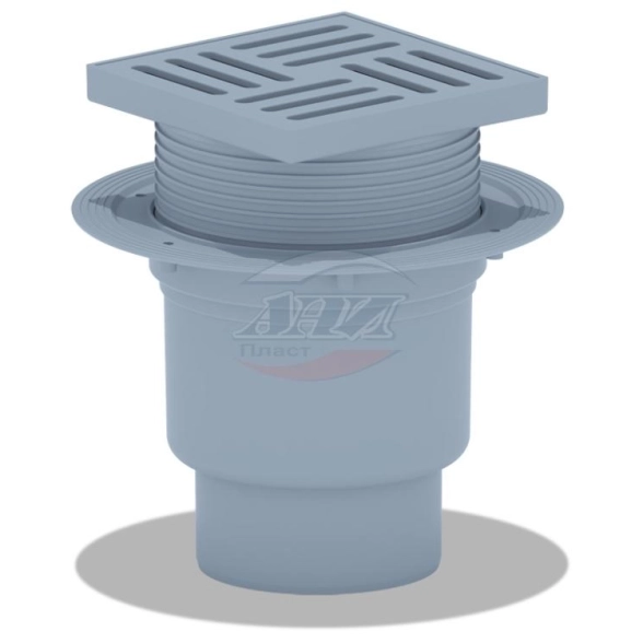Трап Ани пласт 110 вертикальный 150x150 TQ1710 сухой затвор, регулируемый, решетка пластиковая