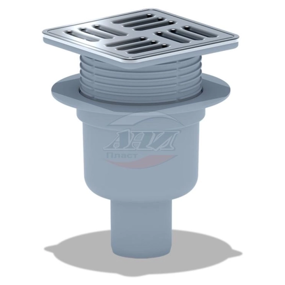 Трап Ани пласт 50 вертикальный 120x120 TQ5714M сухой затвор, регулируемый, решетка нержавеющая
