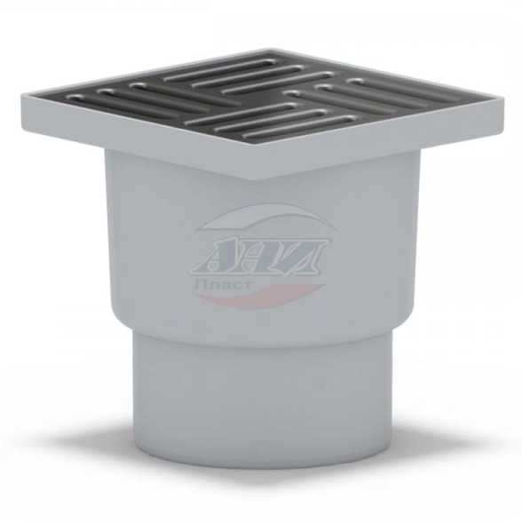 Трап Ани пласт 110 вертикальный 150x150 TQ1212 сухой затвор, нерегулируемый, решетка нержавеющая