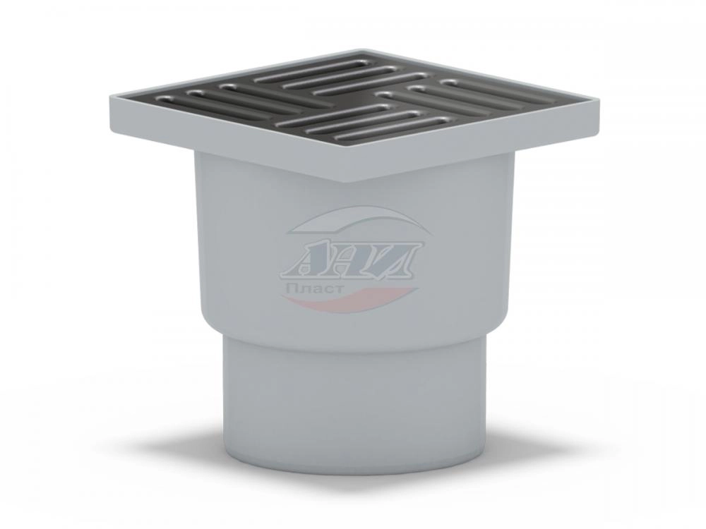 Трап Ани пласт 110 вертикальный 150x150 TQ1212 сухой затвор, нерегулируемый, решетка нержавеющая