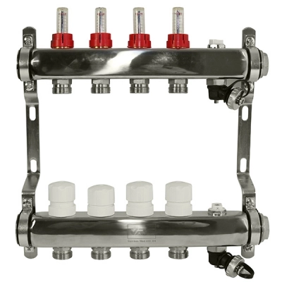 Коллекторная гр.VRT 1"х3/4(е/к)4вых c/расх.мер