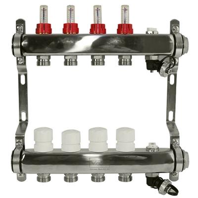 Коллекторная гр.VRT 1"х3/4(е/к)4вых c/расх.мер