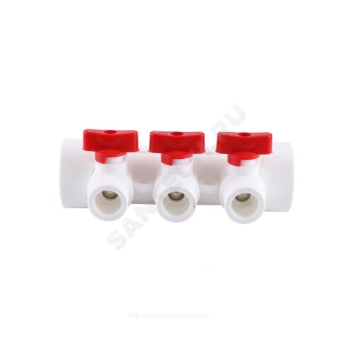 Коллектор PP-R 32x20/3 красный Rosturplast