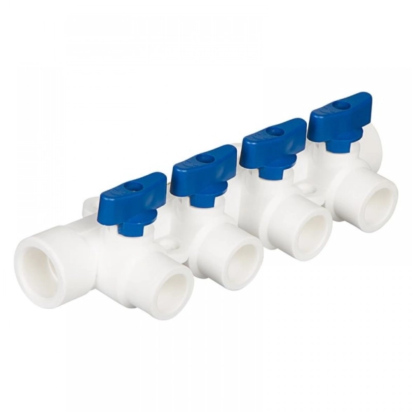 Коллектор PP-R 32*20/4 синий Rosturplast