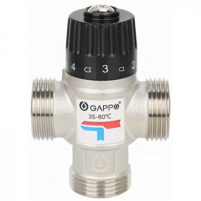 Термосмеситель GAPPO 3-ход 1" G1442.06 (35-60гр)