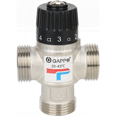 Термосмеситель GAPPO 3-ход 3/4" G1441.05 (20-43гр)