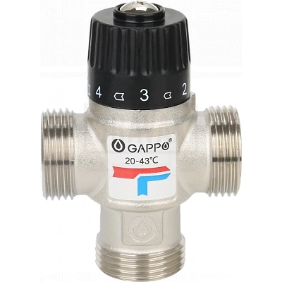 Термосмеситель GAPPO 3-ход 3/4" G1441.05 (20-43гр)