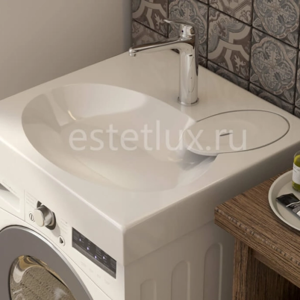 Раковина лит мрамор Эстет Лея 60*60+ крепление-image-1