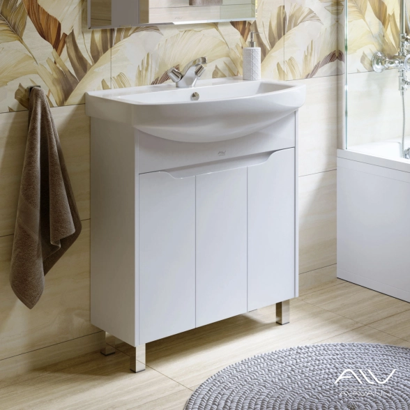 Тумба Crystal 75 п/рак Best-75 белый Алаванн
