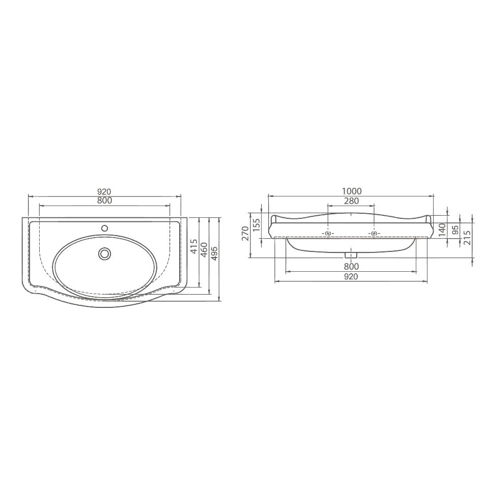 Раковина Виктория 100 Cerastyle-image-2
