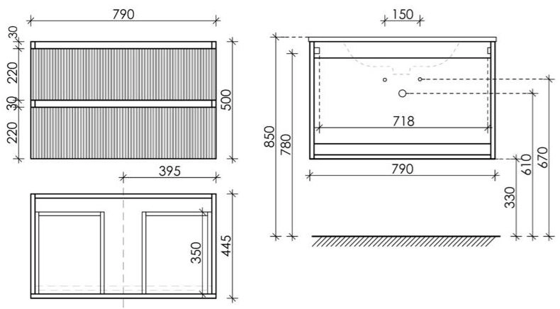 Тумба SANCOS Snob T 80см Doha Soft подвес SNT80SM-image-2