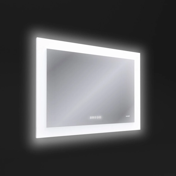 Зеркало LED 060 pro 80х60 с подсвет. антизапотев. часы