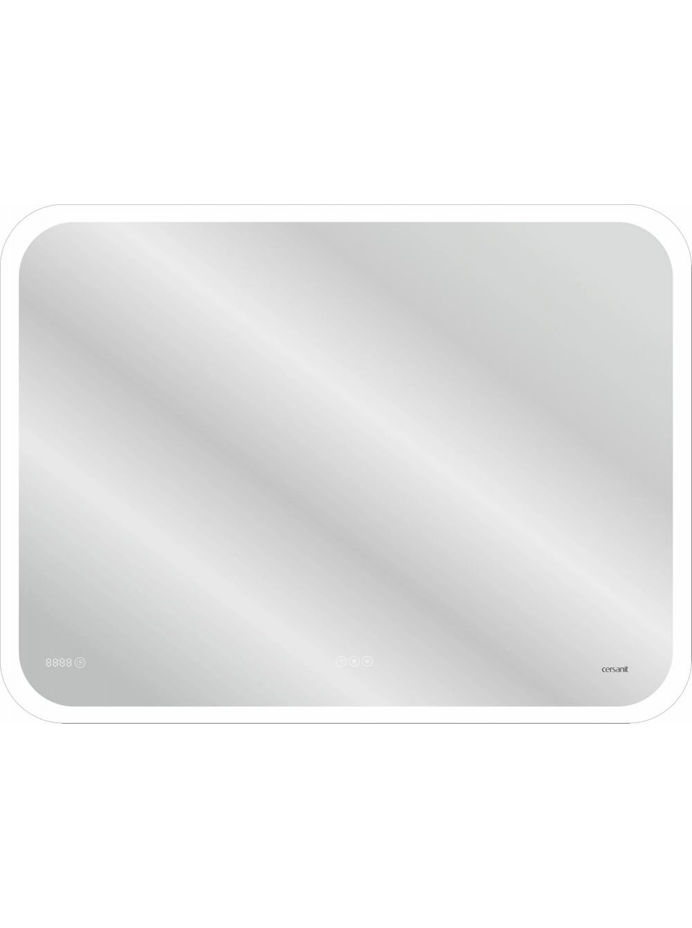 Зеркало LED 070 pro 80х60 с подсв.антизапот.часы Bluetooth