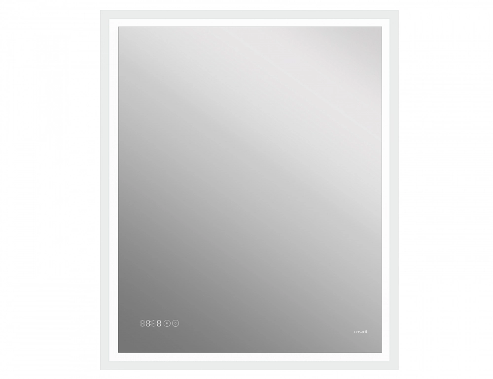 Зеркало LED 080 desing pro 70x85 подсв. часы антизап.