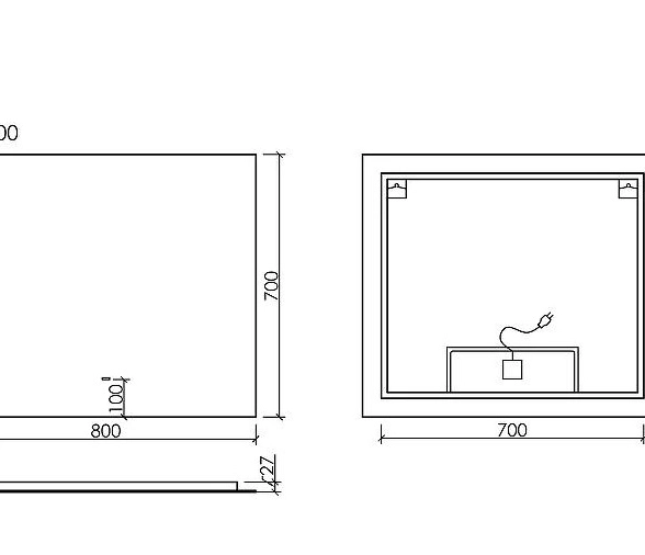 Зеркало SANCOS SQUARE 800х700 с подсветкой SQ800-image-2