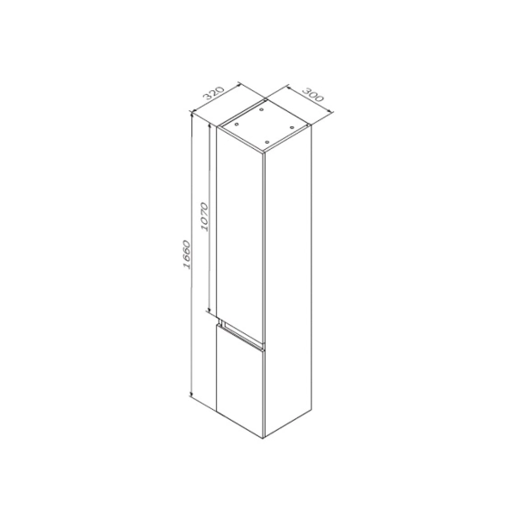Шкаф-колонна АМ.РМ X-Joy 30см подвес бел гл M85ACHR0306WG-image-5