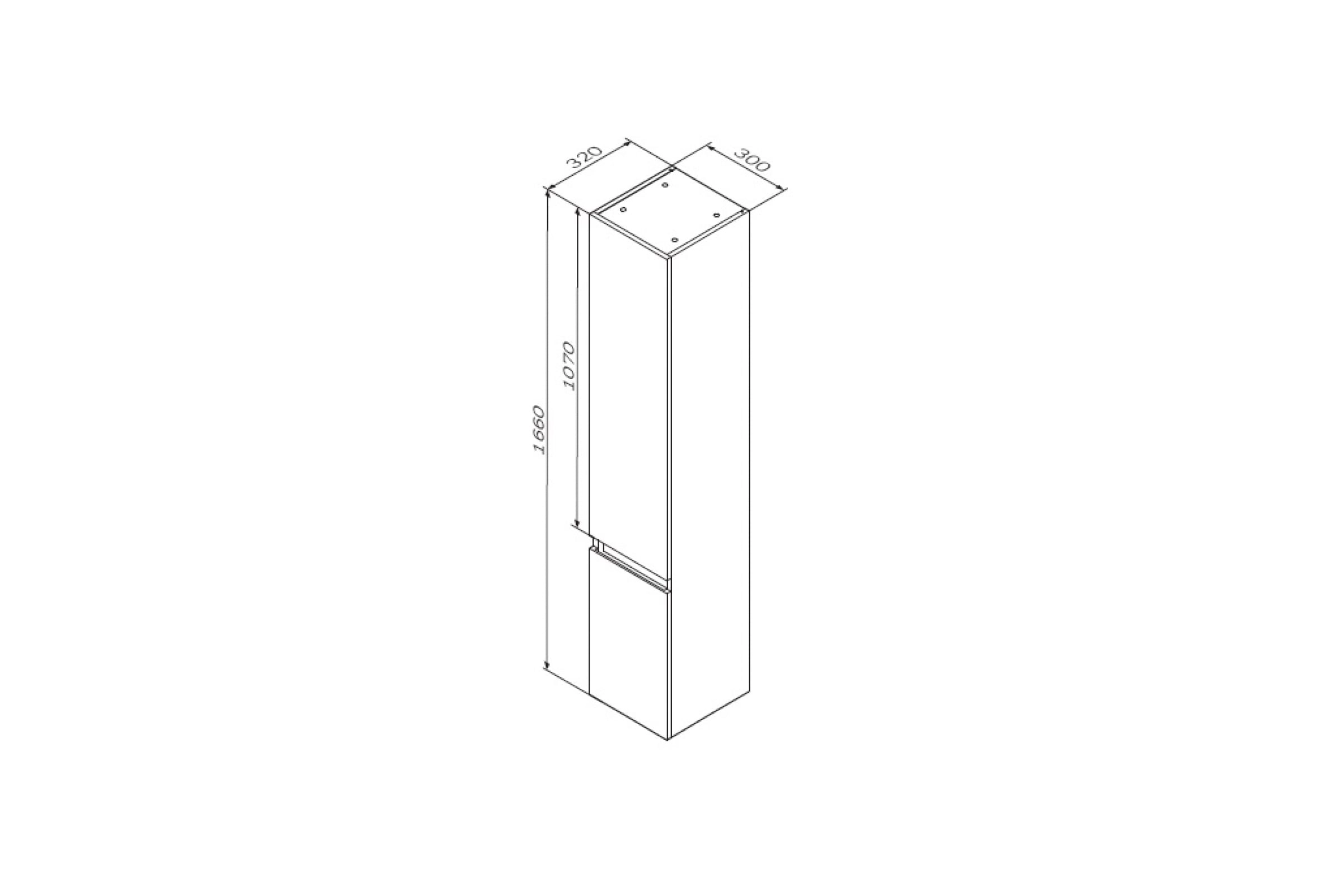 Шкаф-колонна АМ.РМ X-Joy 30см подвес бел гл M85ACHR0306WG-image-5