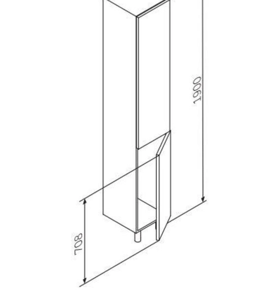 Шкаф-колонна AM.PM Gem 30см напол ПР бел.гл. M90CSR0306WG