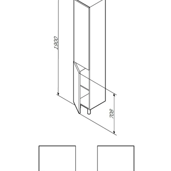 Шкаф-колонна AM.PM Gem 30см напол ПР бел.гл. M90CSR0306WG-image-2