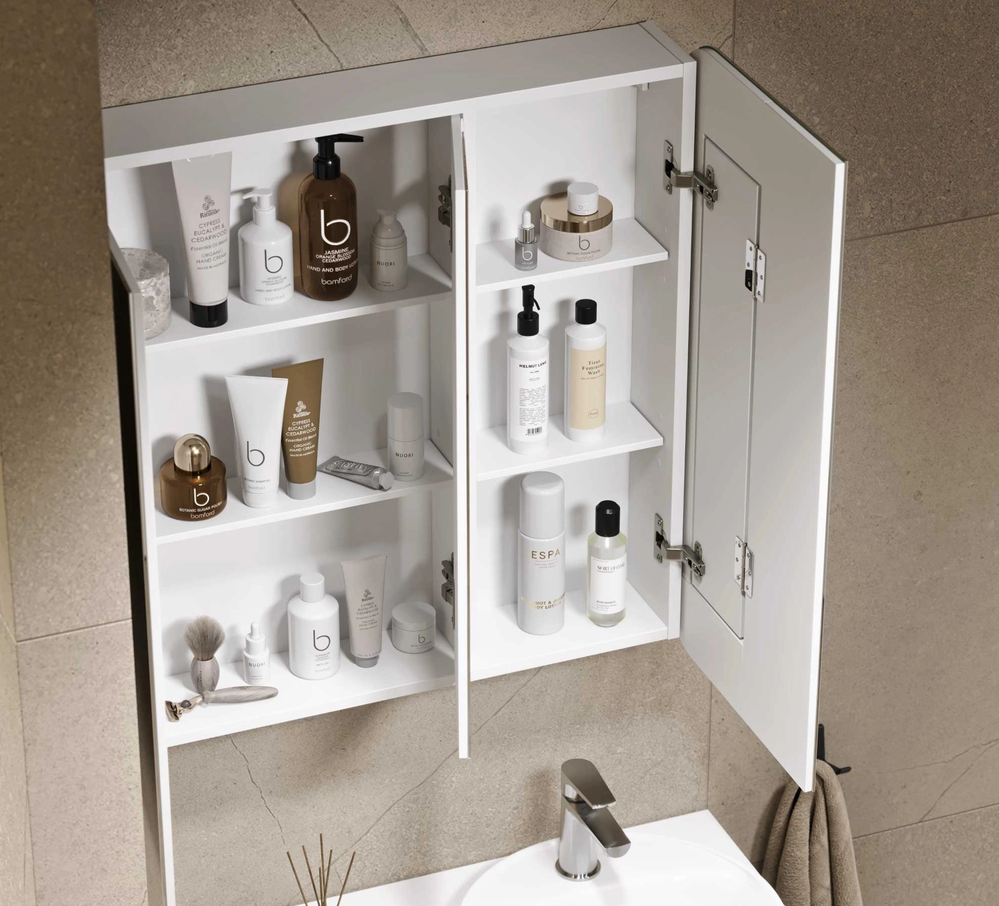Шкаф зеркальный Cosmetic-80 белый Alavann-image-1