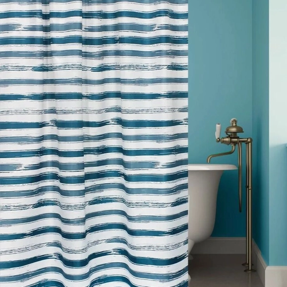 Штора для ванной BATH 180х200 Stripes голубая ch18128