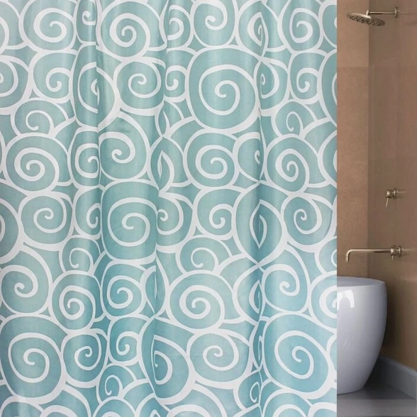Штора для ванной BATH 180х200 Snail голубая ch1366/0