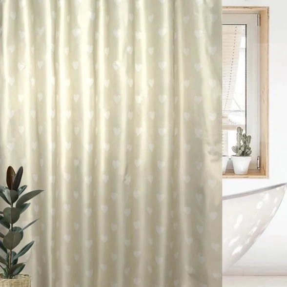 Штора для ванной BATH 180х180 Heart beige ch14164-0