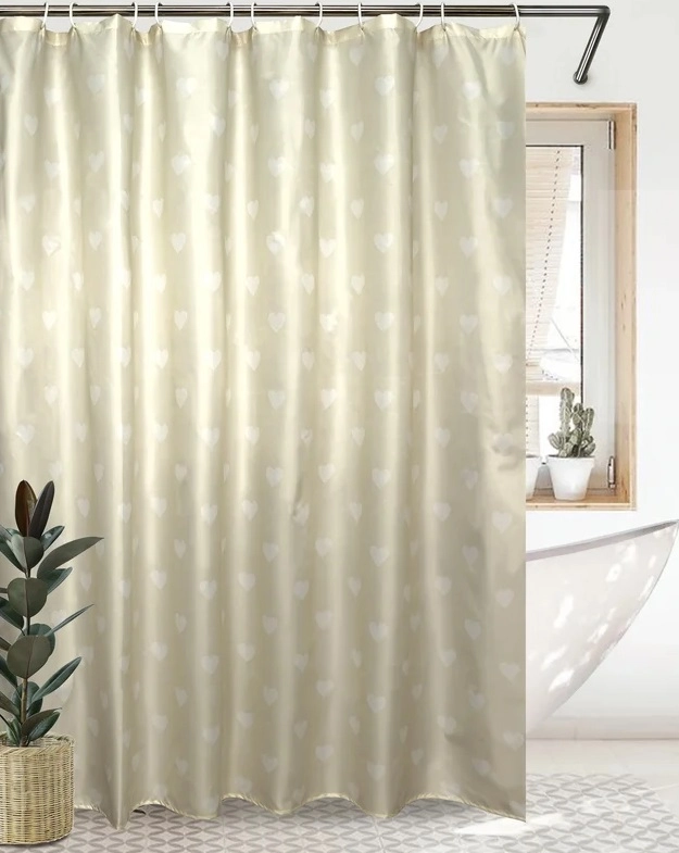 Штора для ванной BATH 180х180 Heart beige ch14164-0