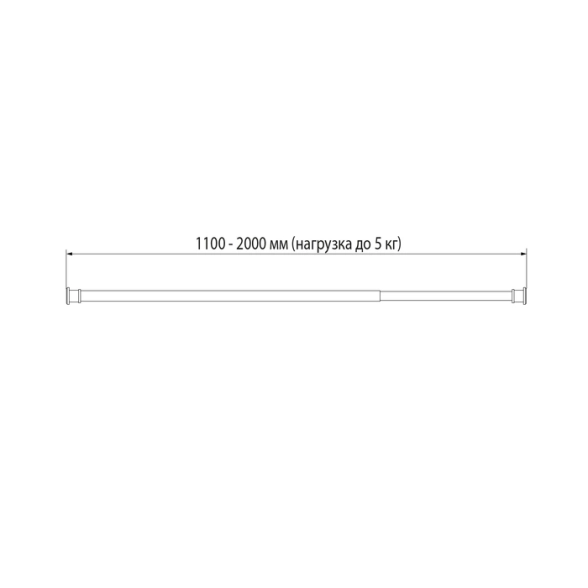 Карниз для ванной IDDIS Elegante RSB0120i14 110-200 см черный матовый-image-1