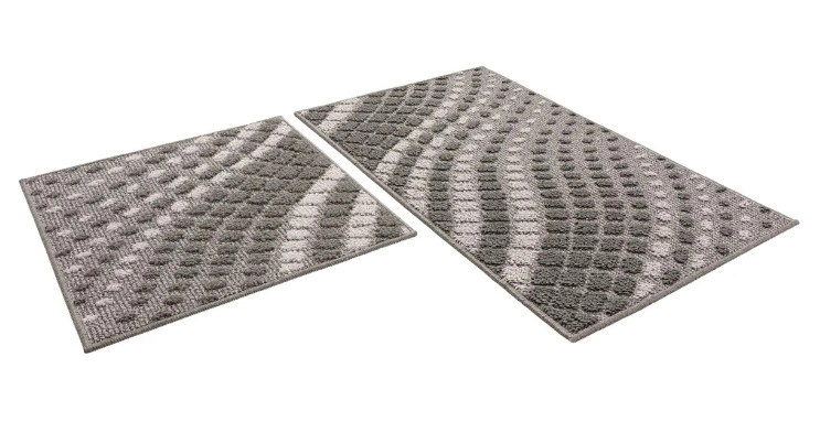 Коврик SHAHINTEX LOOP ITALIANO 50x80+50x50 волна серый 50