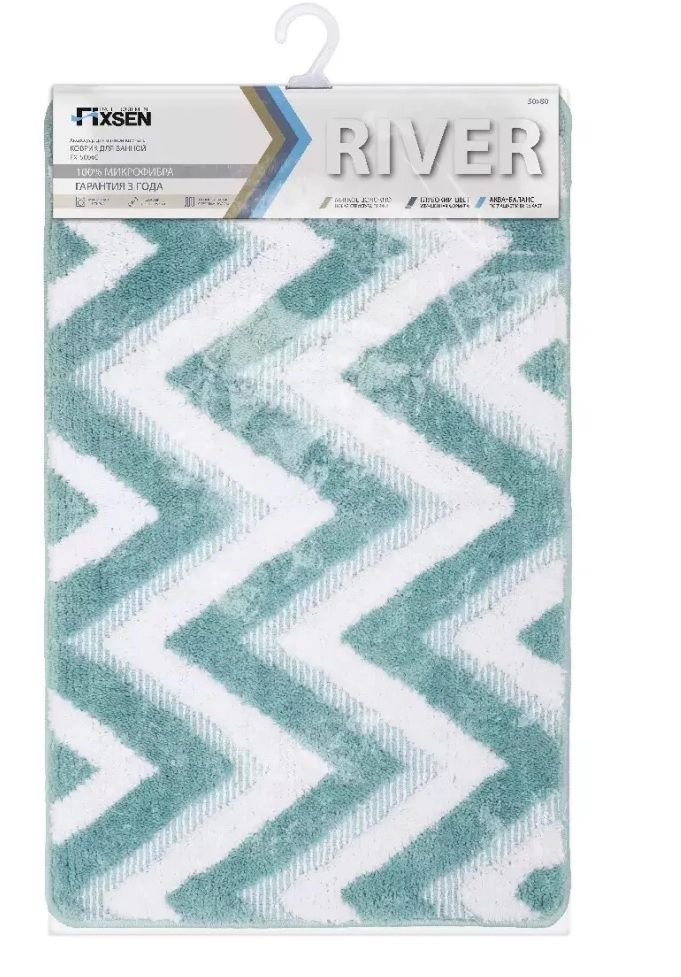 Коврик для ванной Fixsen RIVER 50х80см, голубой FX-5004C
