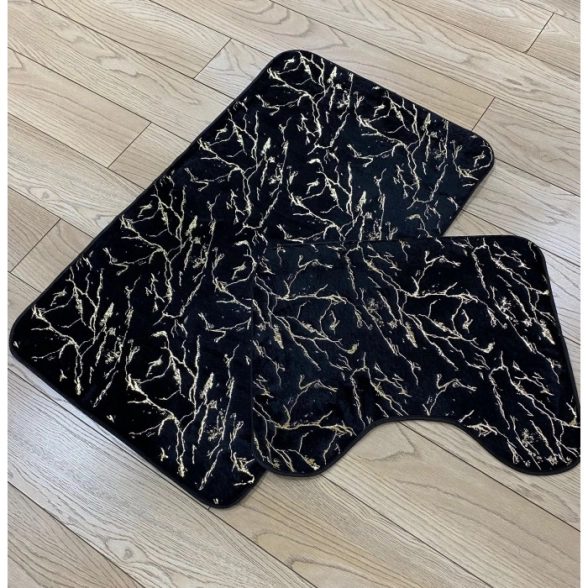 Набор ковриков д/в Zalel Mramor 60x100+50x60 черный