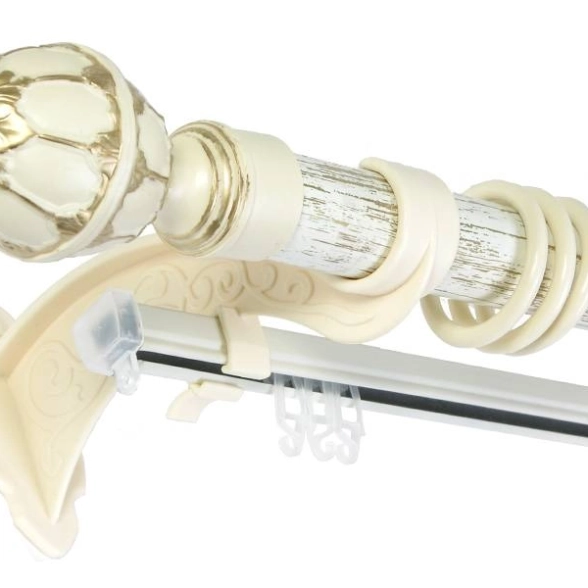 Карниз с U-шиной Венеция 3м Беленый дуб золото