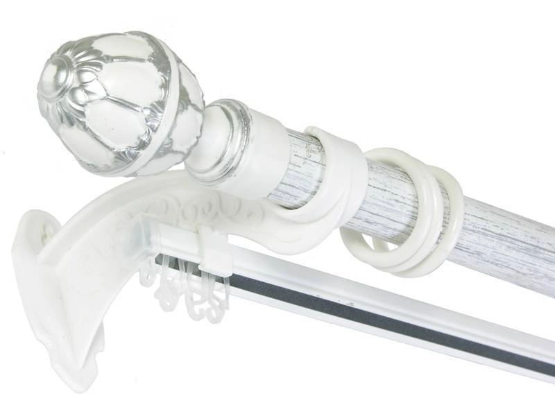 Карниз с U-шиной Венеция 2,8м Белое серебро