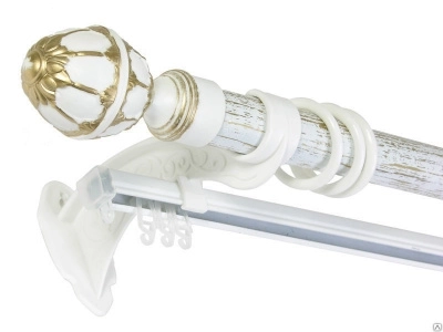 Карниз с U-шиной Венеция/Валенсия 3м Белое золото