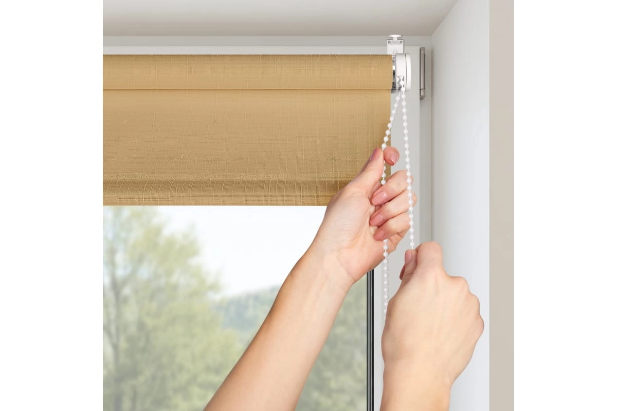 Штора рулонная Shantung 60x160 см бежевый-image-2