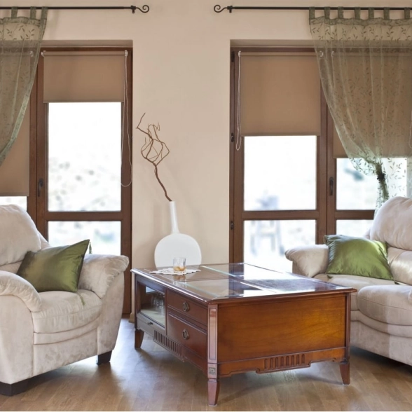 Штора рулонная Shantung 70x160 см бежевый-image-1