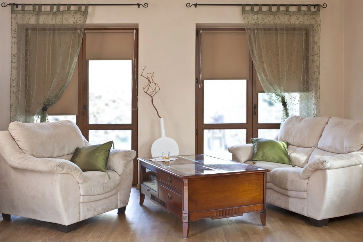 Штора рулонная Shantung 70x160 см бежевый-image-1